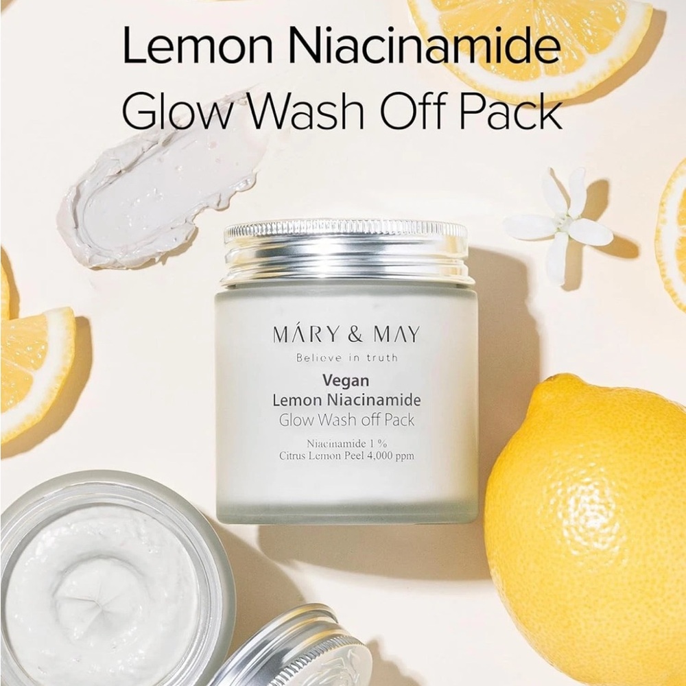 Vegan Lemon Niacinamide Glow Wash Off Pack - White